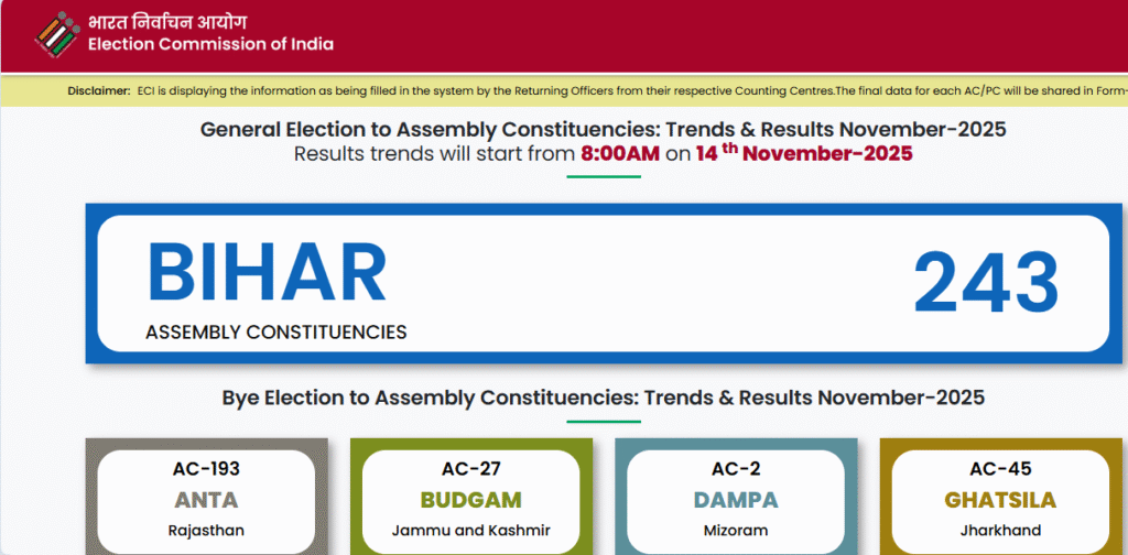 Bihar Election Live Result 2025 Kaise Dekhe  रिजल्ट चेक करने का तरीका